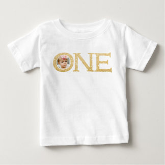 1枚の金ゴールドが輝く写真パーソナライズされた ベビーTシャツ