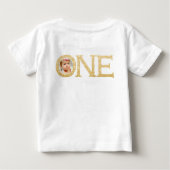 1枚の金ゴールドが輝く写真パーソナライズされた ベビーTシャツ (裏面)