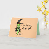 1枚の魔女から別のハロウィンカードへ カード (黄色い花)