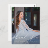 1枚エレガントの写真キンセアニェラ青フローラスクリプト ポストカード (正面/裏面)