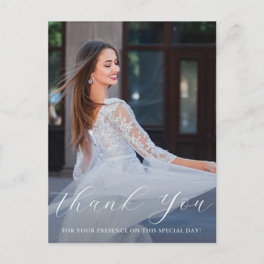 1枚エレガントの写真キンセアニェラ青フローラスクリプト ポストカード (正面)