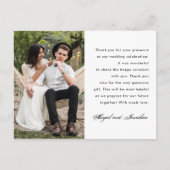 1枚シンプルの写真に結婚感謝のメッセージ ポストカード (正面)