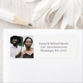 1枚シンプルの写真の結婚戻りラベル ラベル (インサイチュ)