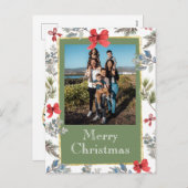 1枚パーソナライズされたのフォトホリデー葉書 シーズンポストカード (正面/裏面)
