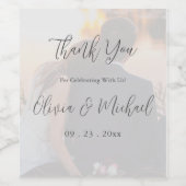 1枚パーソナライズされたの写真ありがとうござ結婚う ワインラベル (シングルラベル)