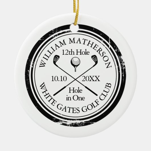 1枚パーソナライズされたの写真にゴルフホール セラミックオーナメント (正面)