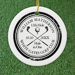 1枚パーソナライズされたの写真にゴルフホール セラミックオーナメント