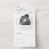 1枚モダンの写真で書き物を招待 オールインワン招待状 (内側)