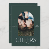 1枚モダンの写真エレガントタイポグラフィグリーンクリスマス (正面/裏面)