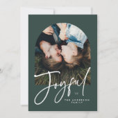 1枚モダンの写真エレガントタイポグラフィグリーンクリスマス (正面)