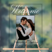 1枚モダンの写真シックな書道結婚の歓迎 アクリルサイン (ニュートラル)