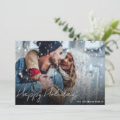 1枚モダンミニマル写真ハッピーホリデーカード シーズンカード (スタンド正面)