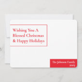 1枚独身のの写真クリスマスシーズンのグリーティングカード (裏面)