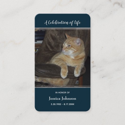 1枚祈の写真オプション付き葬儀カード 名刺 (正面)