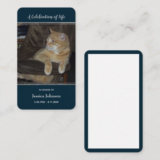 1枚祈の写真オプション付き葬儀カード 名刺 (正面/裏面)