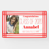 1枚赤と白の写真の幾何学的なグラード 横断幕 (横)