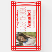 1枚赤と白の写真の幾何学的なグラード 横断幕 (縦)