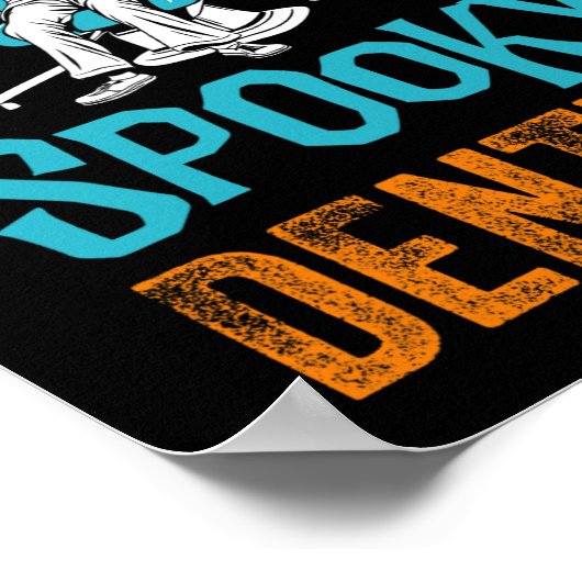 1歯科不気味歯怖い歯科ハロウィーンのスケルトン ポスター (角)