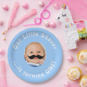 1歳おもしろいの誕生日パーティー少年リトルシェーバー写真 ペーパープレート (パーティー)