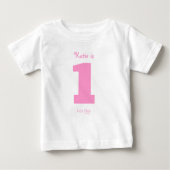 1歳おもしろい歳のベビーガール1歳の誕生日パーティー ベビーTシャツ (正面)