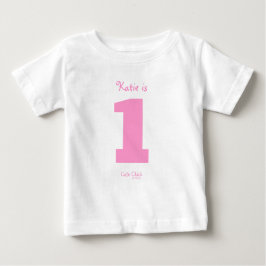 1歳おもしろい歳のベビーガール1歳の誕生日パーティー ベビーTシャツ