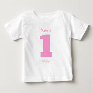1歳おもしろい歳のベビーガール1歳の誕生日パーティー ベビーTシャツ