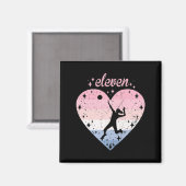 1歳かわいいバレーボール誕生日ガールスデイ マグネット (正面/裏面)