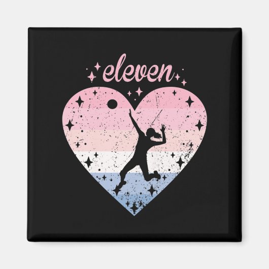 1歳かわいいバレーボール誕生日ガールスデイ マグネット (正面)