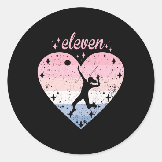 1歳かわいいバレーボール誕生日ガールスデイ ラウンドシール (正面)