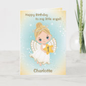 1歳かわいい小さな天使グリーティングカード カード (正面)