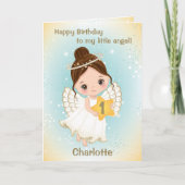 1歳かわいい小さな天使グリーティングカード カード (正面)