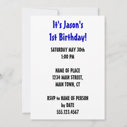 1歳でパーティー列車に乗る 招待状 (裏面)