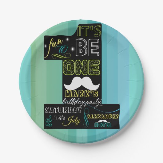 1歳のおもしろい紙プレート ペーパープレート (正面)