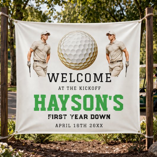 1歳のお誕生日おめでとう Year Down, Golf On! 横断幕
