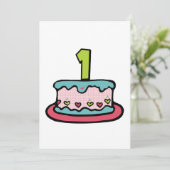 1歳のお誕生日ケーキ カード (スタンド正面)