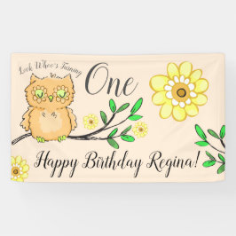 1歳のガーリー誕生日 横断幕