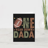 1歳のサッカー1年目のダウン誕生日お父さん カード (正面)