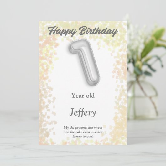 1歳のハッピーバースデーカード (スタンド正面)