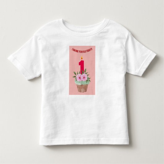 1歳のハッピーバースデーシャツデザイン トドラーTシャツ (正面)