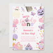 1歳のハロウィンゴーストパーティー 招待状 (正面)