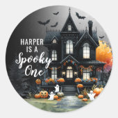 1歳のハロウィン誕生日パーティー ラウンドシール (正面)