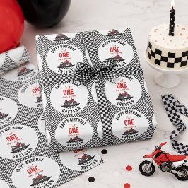 1歳のバイク好き男子の誕生日パーティー ラッピングペーパー