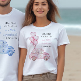 1歳のバレンタインピンクバルーンと車 Tシャツ