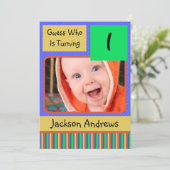 1歳のバースデーパーティ招待状 招待状 (スタンド正面)