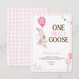 1歳のバースデー、おめでとう！ ピンクのかわいいガールズバースデー サンキューカード