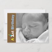 1歳のパーティの招待状子供へ 招待状 (裏面)