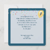 1歳のパーティーキリンが破れた紙 招待状 (裏面)