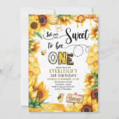 1歳のフローラ1歳の誕生日招待状 招待状 (正面)