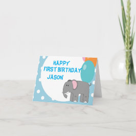 1歳のベビーゾウ、誕生日 カード