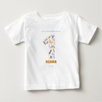 1歳のベビー；日のまわりに;誕生日ドレス ベビーTシャツ